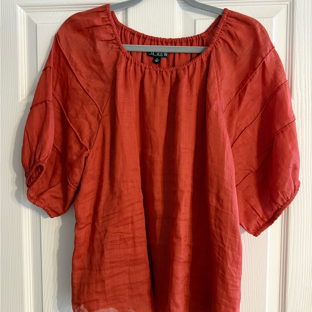 J. Crew Women's Blouse in Vibrant Red